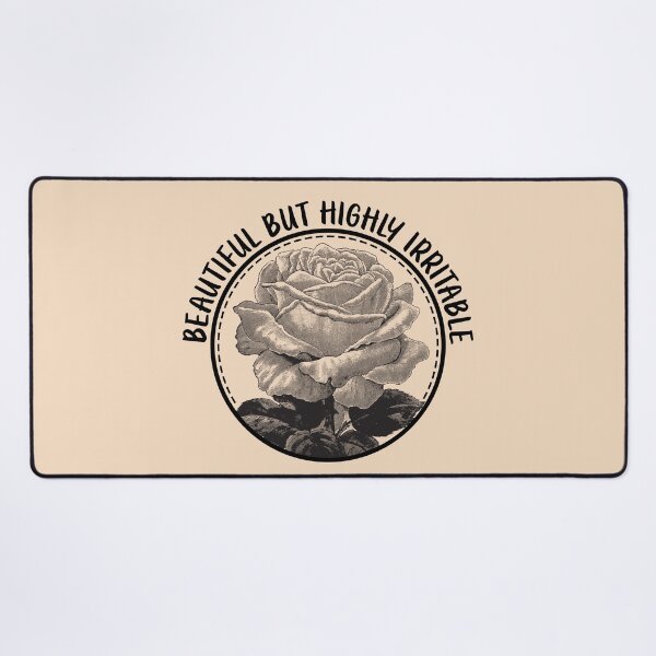 Item preview, Beautiful But Highly Irritable - Sarcastic Vintage Rose Badge designed and sold by the-Z3nith.