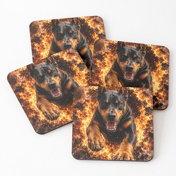 Item preview, Doberman Bursting Through Fire | 3D Flame Dog Illusion | Realistic Doberman Gift designed and sold by Golden Era Studio.