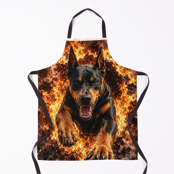 Item preview, Doberman Bursting Through Fire | 3D Flame Dog Illusion | Realistic Doberman Gift designed and sold by Golden Era Studio.