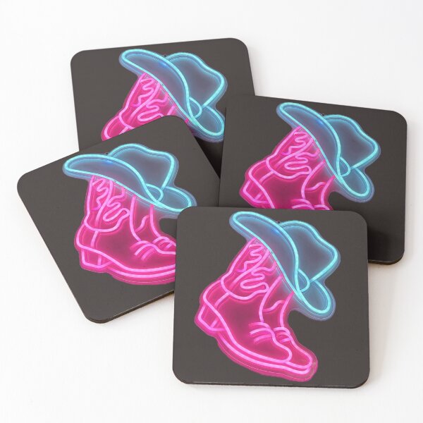 Item preview, Neon Country Cowboy Hat and Boots Retro Western Glow designed and sold by Tee-Shirt-Topia.