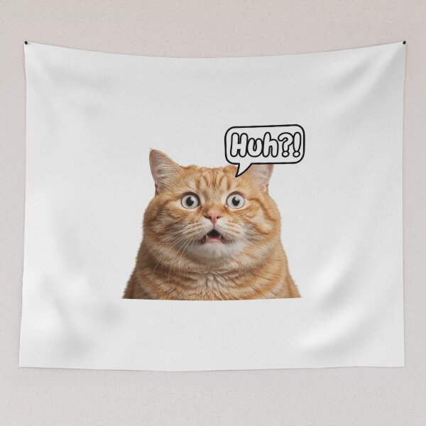 Item preview, ​"Funny Shocked Ginger Cat Huh?! Reaction Meme" designed and sold by Malalese.