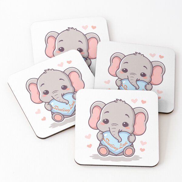 Item preview, Adorable Baby Elephant Expressing Love in a Pastel Sticker designed and sold by DigitfanStudio.