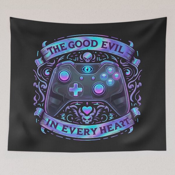 Item preview, Holographic Gaming Controller Skull Heart designed and sold by Voodoo Store Paranormal Collections.