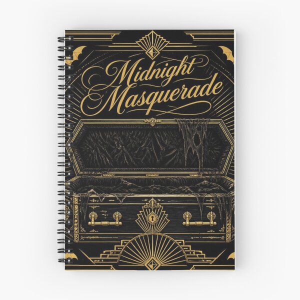 Item preview, Coffin Art Deco Halloween Shirt | Midnight Masquerade Gold Illustration designed and sold by SunnyDesign82.