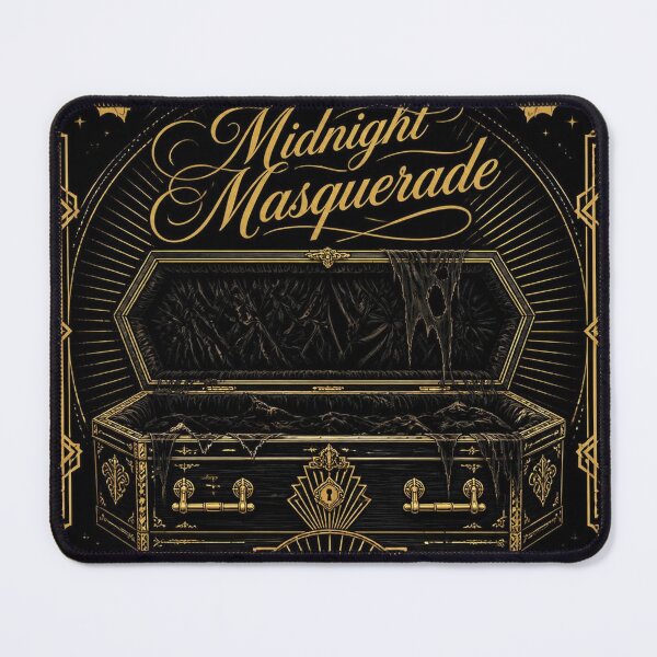 Item preview, Coffin Art Deco Halloween Shirt | Midnight Masquerade Gold Illustration designed and sold by SunnyDesign82.