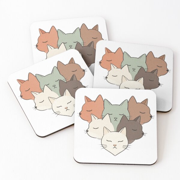 Item preview, Cute Sleeping Cats Cluster | Minimalist Cat Art designed and sold by WonderWaresGifts.