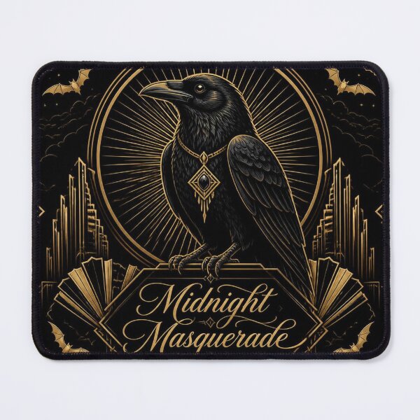 Item preview, Raven Art Deco Halloween Shirt | Midnight Masquerade Gold Illustration designed and sold by SunnyDesign82.