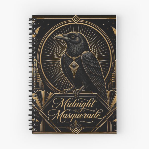 Item preview, Raven Art Deco Halloween Shirt | Midnight Masquerade Gold Illustration designed and sold by SunnyDesign82.