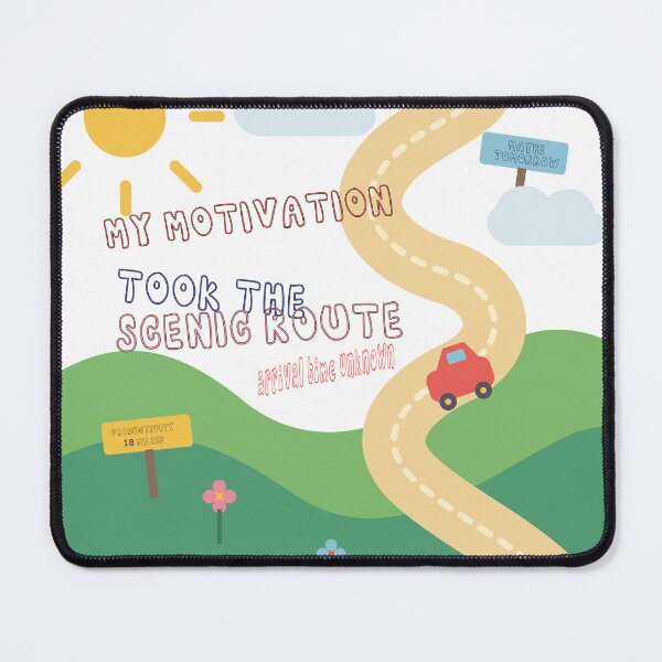 Item preview, My Motivation Took the Scenic Route – Funny Colorful Doodle Design designed and sold by FlamoArt.