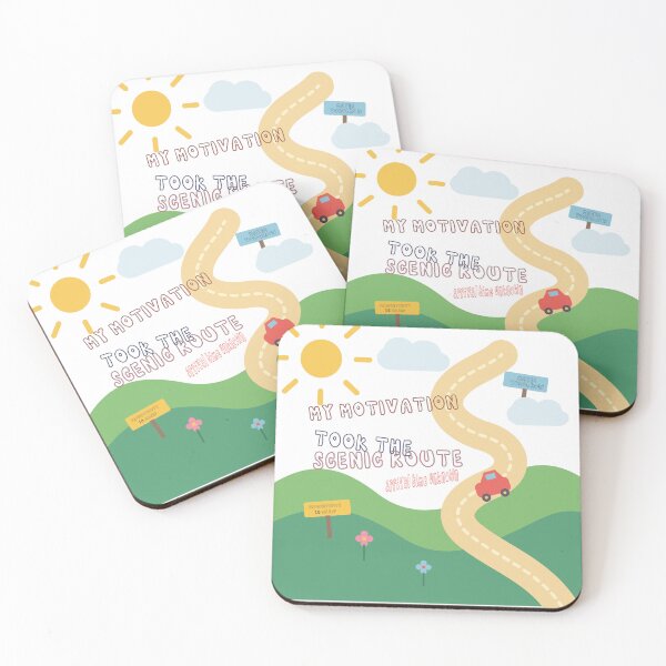 Item preview, My Motivation Took the Scenic Route – Funny Colorful Doodle Design designed and sold by FlamoArt.