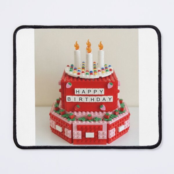 Item preview, Strawberry Birthday Cake building blocks block brick bricks party celebration children kids designed and sold by CheeseBlueprint.