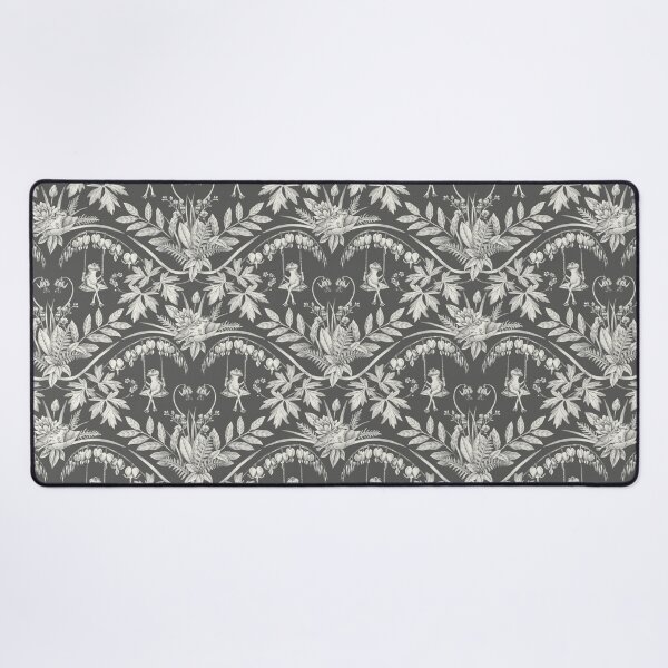 Item preview, Charcoal Gray Frogs in a Flower Garden Damask - Dark designed and sold by somecallmebeth.