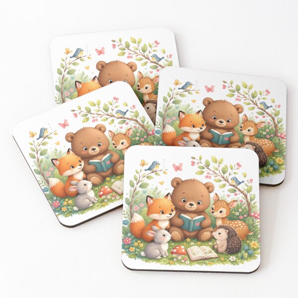 Item preview, Cute Woodland Animal Story Time | Bear, Fox, Bunny & Deer | Whimsical Forest Friends | Children's Storybook Art designed and sold by ViniSArunStudio.