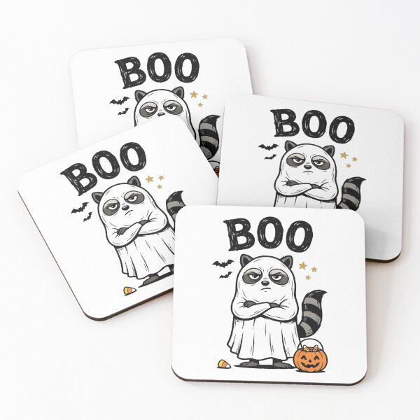 Item preview, Boo Grumpy Raccoon Funny Halloween Trash Panda Cute Ghost Design designed and sold by PlumArtDesign.