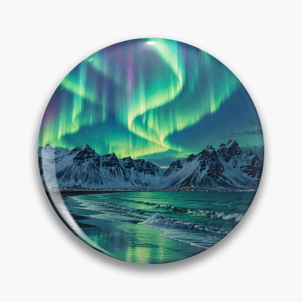 Item preview, Northern Lights Iceland Vintage Travel Poster | Aurora Borealis Retro Wall Art designed and sold by bauschberts.
