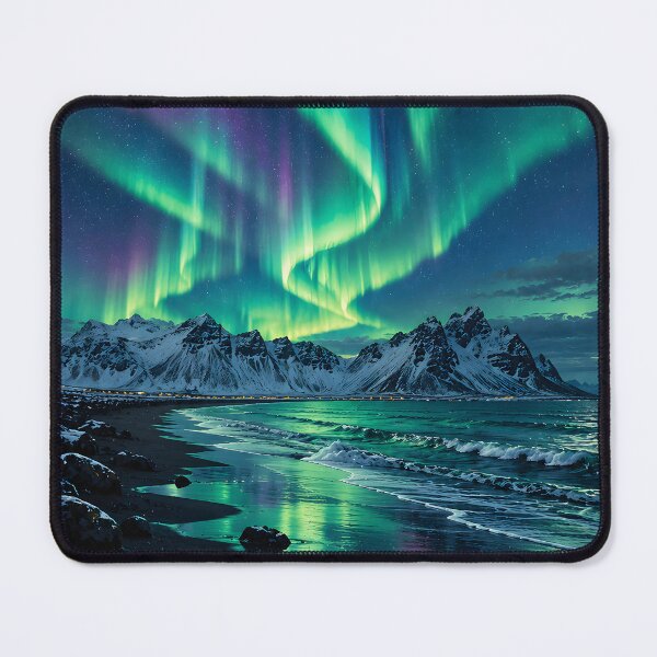 Item preview, Northern Lights Iceland Vintage Travel Poster | Aurora Borealis Retro Wall Art designed and sold by bauschberts.