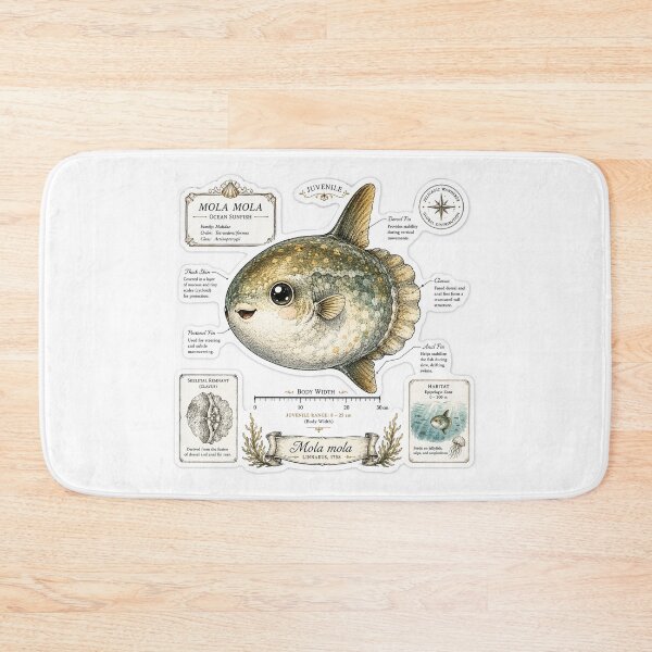 Item preview, Cute Vintage Ocean Sunfish Sticker - Mola Mola Scientific Plate designed and sold by PND7777.