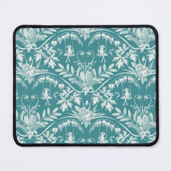 Item preview, Teal Frogs in a Flower Garden Damask - Dark designed and sold by somecallmebeth.