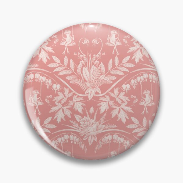 Item preview, Peach Frogs in a Flower Garden Damask - Dark designed and sold by somecallmebeth.