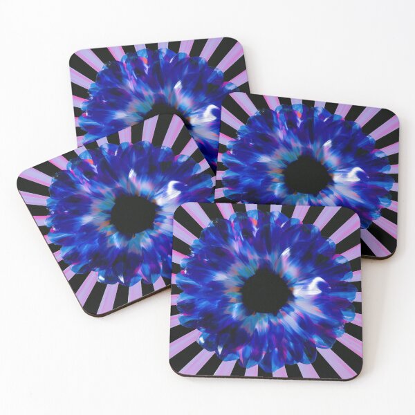 Item preview, Neon Blue Flower Psychedelic Sunburst designed and sold by bubblegoth.