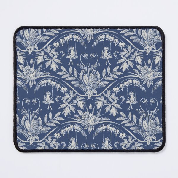 Item preview, Blue Frogs in a Flower Garden Damask - Dark designed and sold by somecallmebeth.