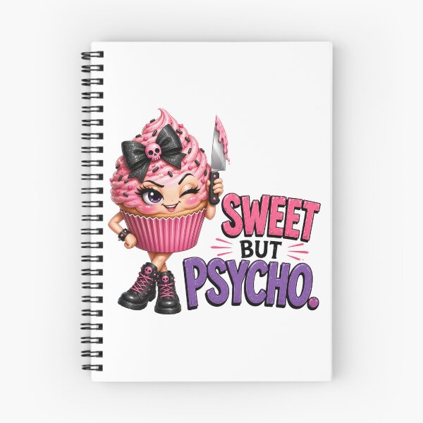 Item preview, Sweet But Psycho Gothic Cupcake Cute Creepy Goth Dessert Pink Horror Cupcake Pun designed and sold by RoPrincess.