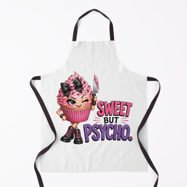 Item preview, Sweet But Psycho Gothic Cupcake Cute Creepy Goth Dessert Pink Horror Cupcake Pun designed and sold by RoPrincess.