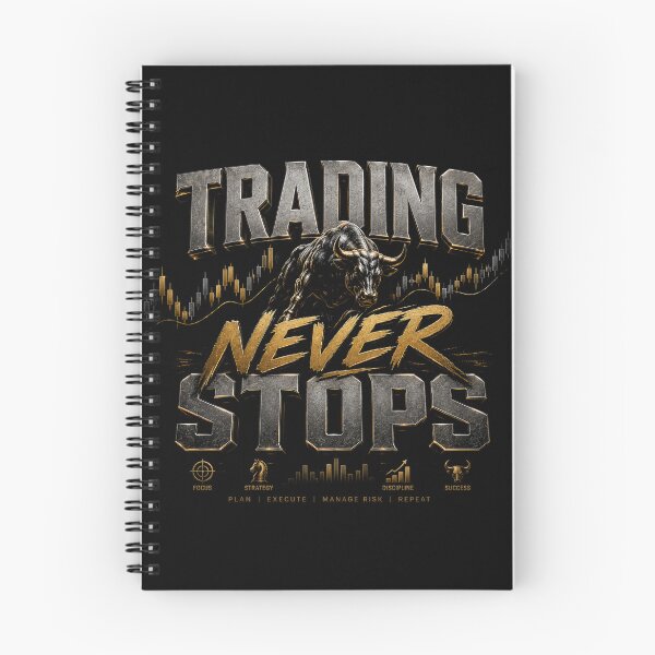Item preview, Trading Never Stops | Forex Trader Motivation Bull Market Trading T-Shirt designed and sold by PipForgeStudio .