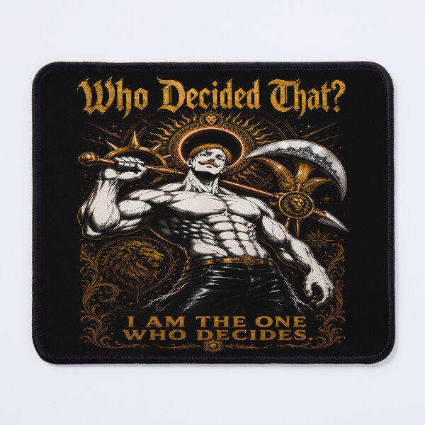 Item preview, Who Decided That?- I Am The One Who Decides - Epic Muscular Warrior - Lion & Scythe Motivational-Aesthetic Design designed and sold by Trinidesigns123.