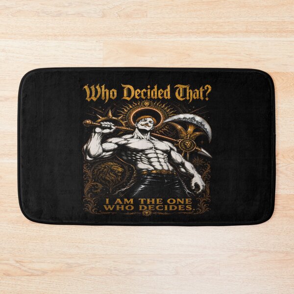 Item preview, Who Decided That?- I Am The One Who Decides - Epic Muscular Warrior - Lion & Scythe Motivational-Aesthetic Design designed and sold by Trinidesigns123.