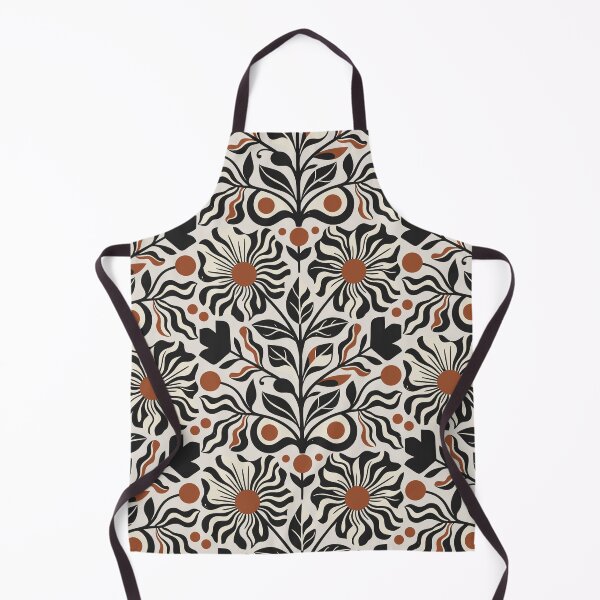 Item preview, Dark Boho Floral Scandi Folk Art Symmetrical Pattern designed and sold by Cipher & Soul.