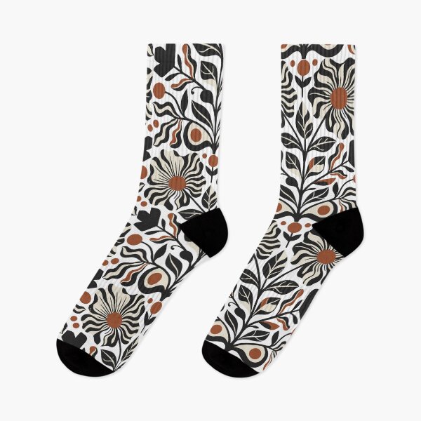 Item preview, Dark Boho Floral Scandi Folk Art Symmetrical Pattern designed and sold by Cipher & Soul.