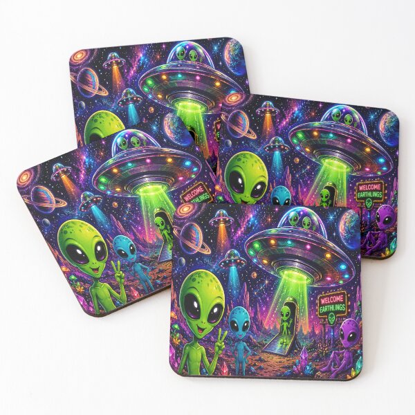 Item preview, Peaceful Cute Space Aliens  designed and sold by DazzleKitty.