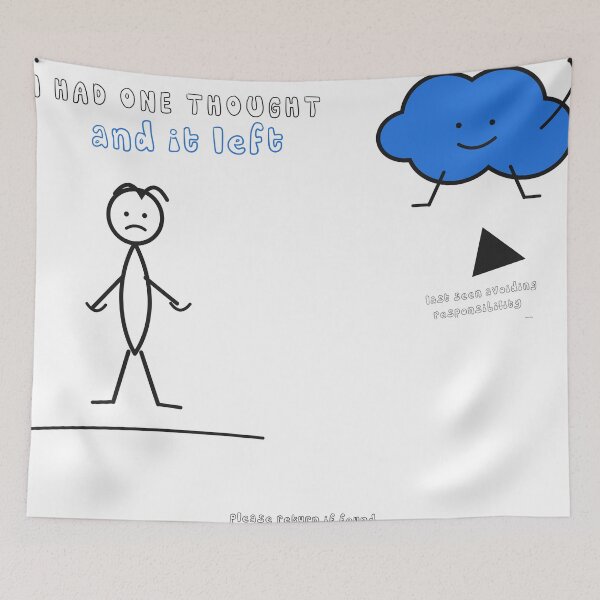 Item preview, I Had One Thought and It Left – Funny Minimal Doodle Design designed and sold by FlamoArt.