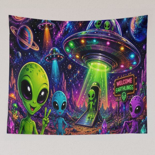 Item preview, Peaceful Cute Space Aliens  designed and sold by DazzleKitty.