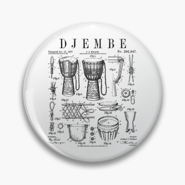 Item preview, Djembe Drum African Drummer Drumming Music Vintage Patent designed and sold by GrandeDuc.