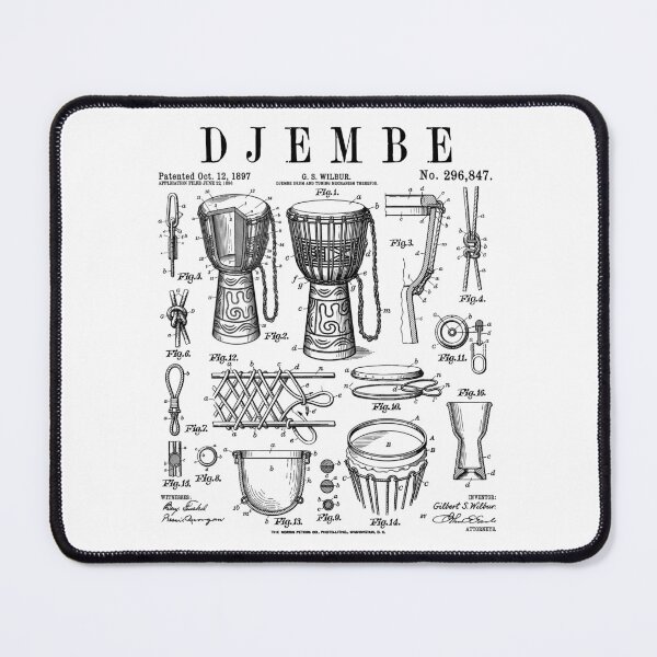 Item preview, Djembe Drum African Drummer Drumming Music Vintage Patent designed and sold by GrandeDuc.