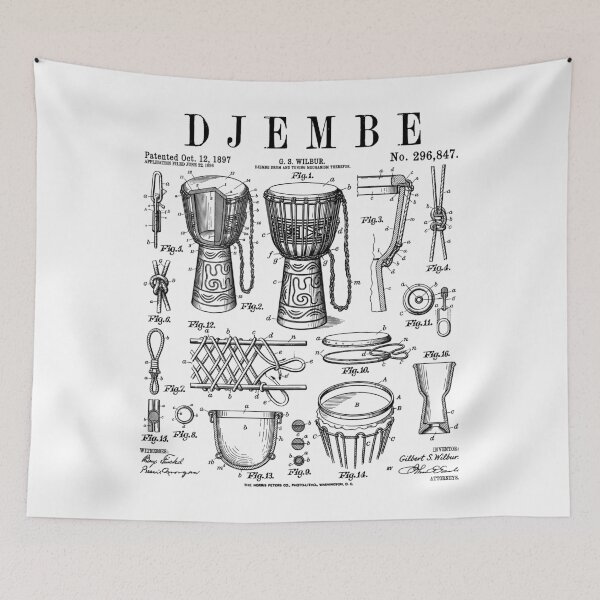 Item preview, Djembe Drum African Drummer Drumming Music Vintage Patent designed and sold by GrandeDuc.