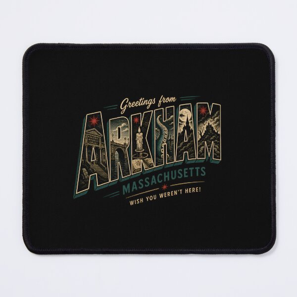 Item preview, Greetings From Arkham Massachusetts Vintage Postcard HP Lovecraft Horror designed and sold by Fenay Designs.