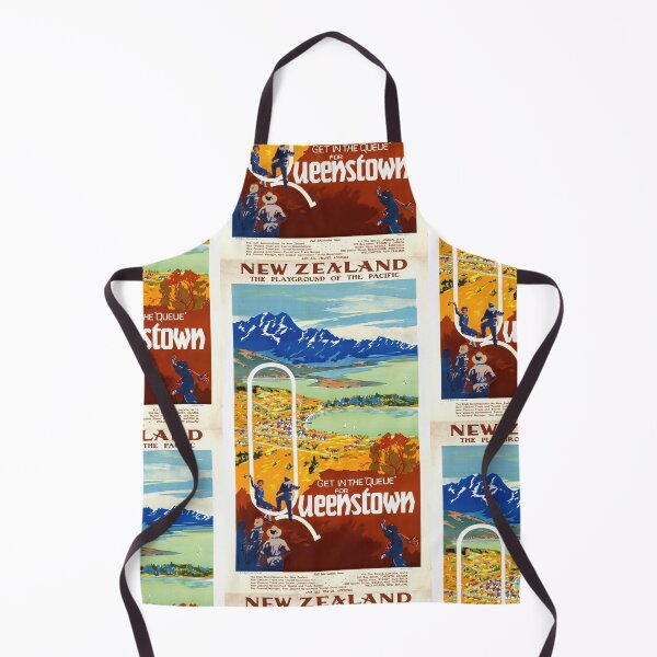 Item preview, Vintage Queenstown Travel Poster | Art Deco Style | Mid-20th Century | New Zealand Tourism | Vibrant Mountain Landscape designed and sold by artofuniverse.