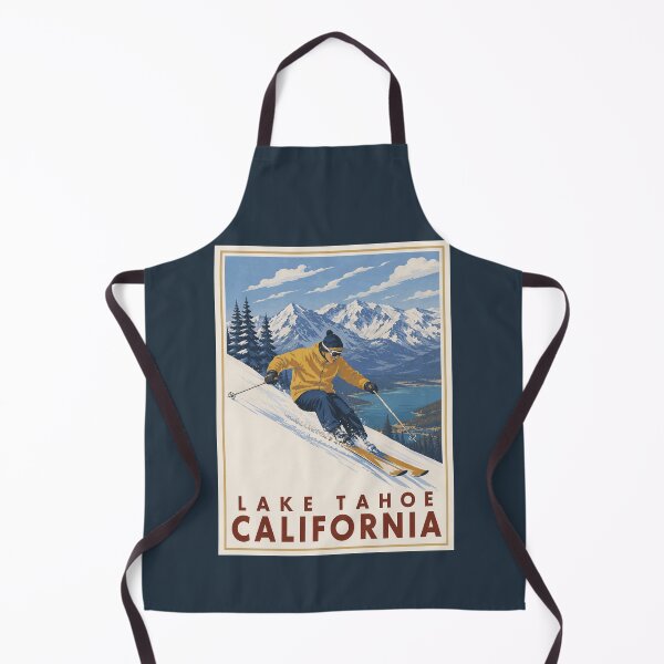 Item preview, Vintage Lake Tahoe California Ski Art designed and sold by GoodOldVintage.