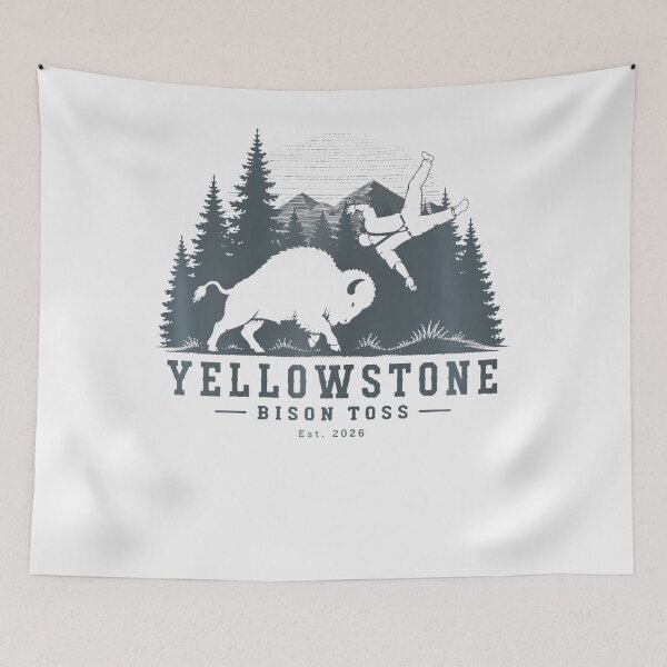 Item preview, Yellowstone National Park Bison Toss Established 2026 designed and sold by Apparel-Vortex.
