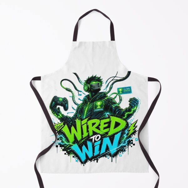 Item preview, WIRED TO WIN Gaming Sticker | Neon Cyber Gamer Streetwear Design designed and sold by Stylestickers55.