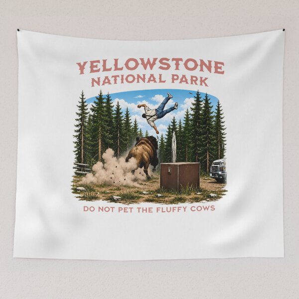Item preview, Yellowstone National Park Do Not Pet The Fluffy Cows Vintage designed and sold by Apparel-Vortex.