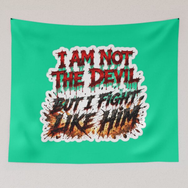 Item preview, I Am Not The Devil But I Fight Like Him - Dark Gothic Horror Sticker designed and sold by Scro-Ciob-Shop.