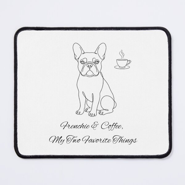 Item preview, Frenchie and Coffee My Two Favorite Things Dog Line Art Design designed and sold by Nalvie Studio.