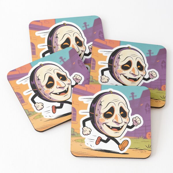 Item preview, Cute Running Halloween Mask Cartoon Funny Spooky Character Sticker designed and sold by OksArtStudio.