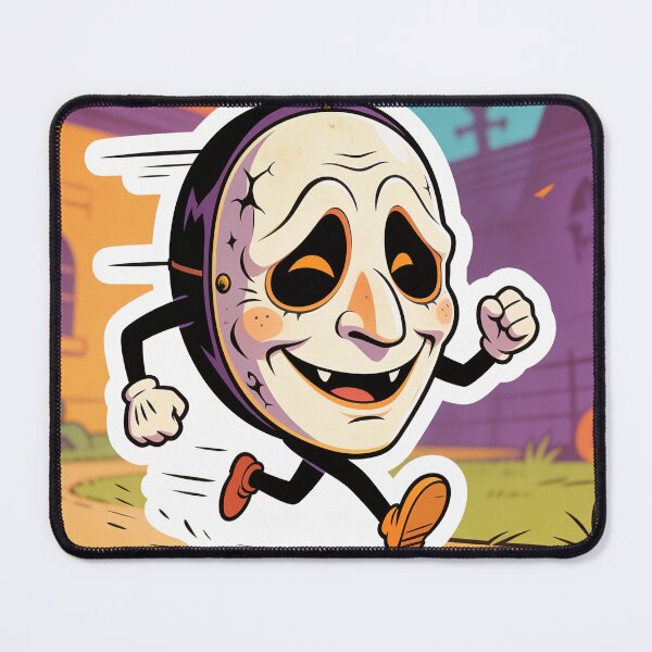 Item preview, Cute Running Halloween Mask Cartoon Funny Spooky Character Sticker designed and sold by OksArtStudio.