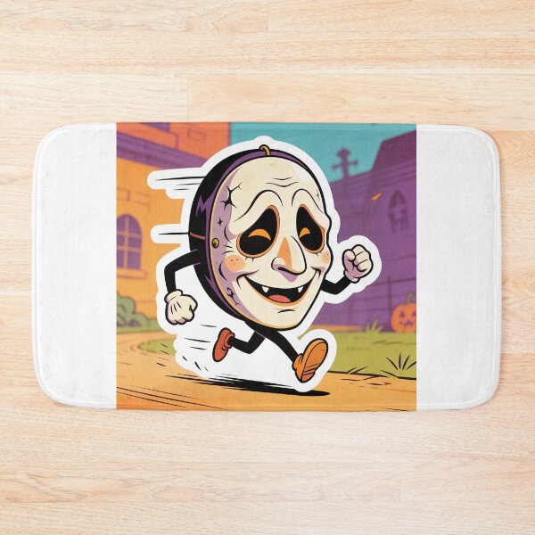 Item preview, Cute Running Halloween Mask Cartoon Funny Spooky Character Sticker designed and sold by OksArtStudio.