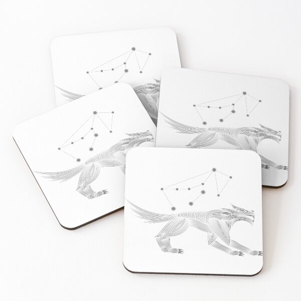 Item preview, Lupus Constellation Wolf Gray Minimalist Line Art designed and sold by JAMerArc.